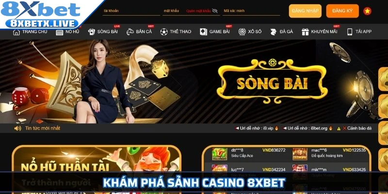 Khám phá sảnh Casino 8Xbet