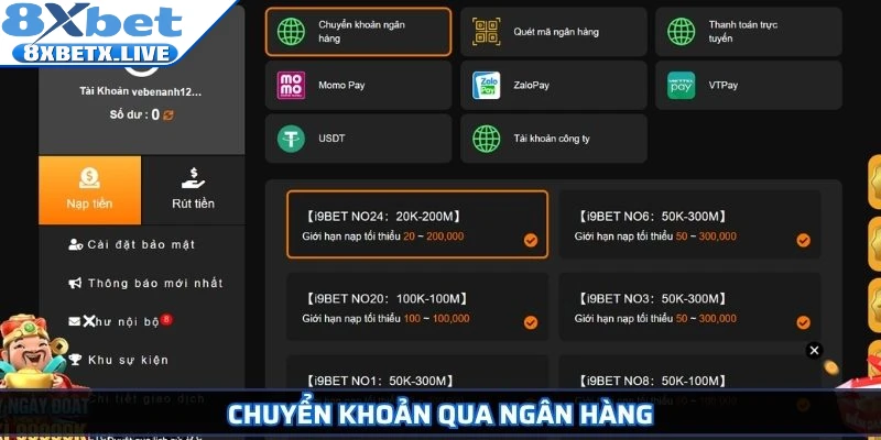 Chuyển khoản qua ngân hàng