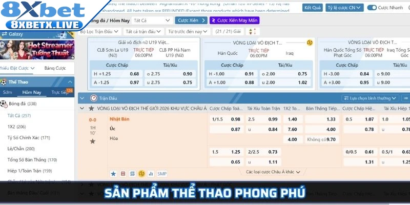 Sản phẩm thể thao phong phú